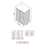 CERANO - Sprchový kout Orlano L/P - 5 mm - černá matná, transparentní sklo - 140x80x195 - posuvný CER-DY505B-90170