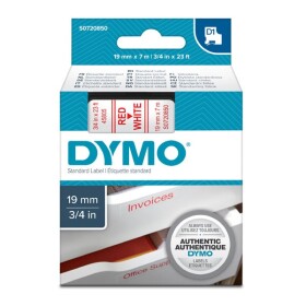 Obchod Šetřílek Dymo D1 45805, S0720850, 19mm, červený tisk/bílý podklad - originální páska