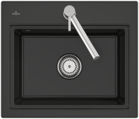 Keramický dřez Villeroy & Boch Subway Style 60 S, 336601R7, Pure Black 336601R7