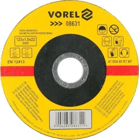 Vorel Řezný kotouč na kov 125x22x1,0 mm / Řezný kotouč / Korundový / Průměr 125 mm