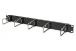 DIGITUS 19" panel pro správu kabelů černý / Rack příslušenství / 1U / 5x kabelový držák (DN-97667)