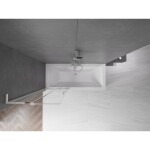 MEXEN/S - Velar L dvoukřídlá posuvná vanová zástěna 75 x 150, transparent, nikl kartáčovaný 896-075-003-01-97