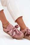 Dámské tenisky s semišovou mašlí růžové Ashlyn 39