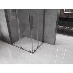 MEXEN/S - Velar L Duo sprchový kout, posuvné dveře 100 x 90, transparent, grafit kartáčovaná 871-100-090-02-03-66