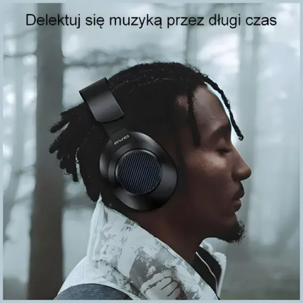 AWEI A997BL černá / Sluchátka přes hlavu / Bluetooth 5.1 / 40mm měniče / USB-C (A997BL)