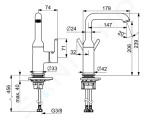 HANSA - Vantis Style Elektronická umyvadlová baterie, bateriové napájení, matná černá 5460220933