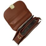 Módní dámská koženková kabelka do ruky Andresa, hnědá