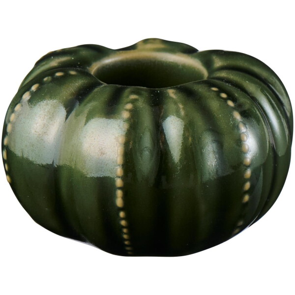 Ib Laursen Keramický svícen Pumpkin Green, zelená barva, keramika
