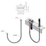 SAPHO - Sprchová průchodka na okraj vany včetně hadice F1/2"-M3/8" , hranatá, chrom 1205-11