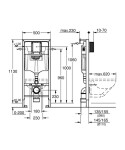 GROHE - Rapid SL Předstěnová instalace pro závěsné WC, nádržka GD2, stavební výška 113 cm 38539001