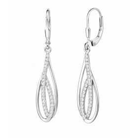 Stříbrné visací náušnice se zirkony Aurélie - stříbro 925/1000, Stříbrná