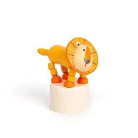 Bigjigs Toys Dřevěná mačkací zvířátka Safari Lev