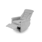 Polohovací křeslo s elektrickým ovládáním, potah stříbrná látka