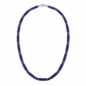 Luxusní pánský náhrdelník s lapis lazuli Antonio, Modrá 55 cm