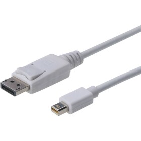 Digitus Mini-DisplayPort / DisplayPort kabelový adaptér Mini DisplayPort konektory, Konektor DisplayPort 2.00 m bílá AK-340102-020-W Kabel DisplayPort