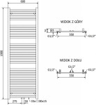 MEXEN/S - Hades radiátor + topná tyč 1800 x 600 mm, 900 W, chrom W104-1800-600-2900-01