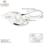 Stříbrná brož s řiční perlou Carmila, stříbro 925/1000, Bílá