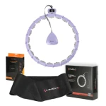 HMS HHM14 Sada masážní hula hoop se závažím a počítadlem a zeštíhlujícího pásu BR163 fialová (5907695552713)