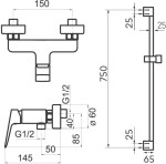 NOVASERVIS - Koupelnová sada sprchová Nobless Ego, chrom 43061KIT,0