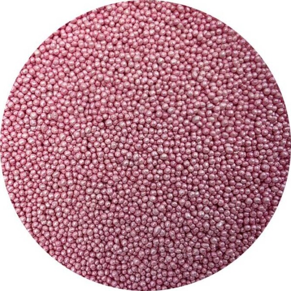 Cukrové perličky metalické růžové 2mm 80g - I LOVE CAKES