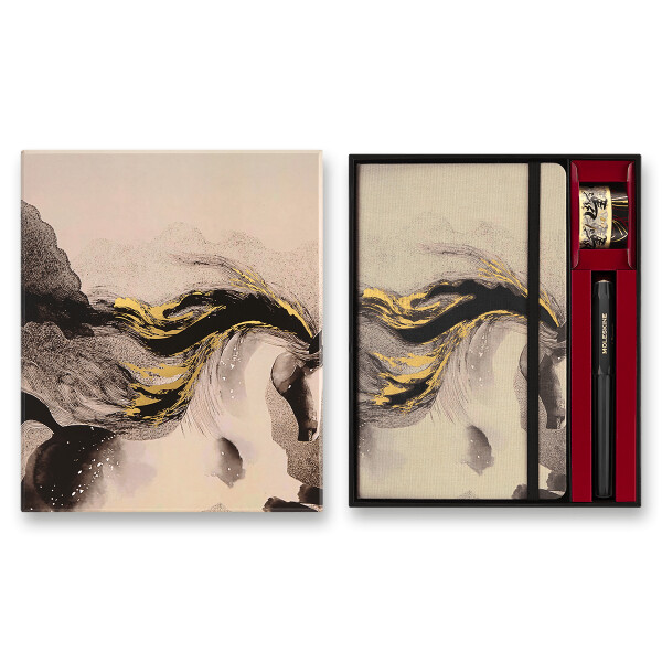 Kreativní sada Moleskine Horse - zápisník, kuličkové pero, washi pásky