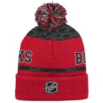 Outerstuff Dětská zimní čepice Chicago Blackhawks Puck Pattern Cuffed Pom