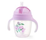 BabyOno netekoucí hrneček s brčkem a závažím, 240ml, 6m+ barva: růžový