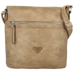 Trendy dámská koženková crossbody kabelka Skyler, béžová