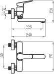 NOVASERVIS - Umyvadlová dřezová baterie 150 mm Metalia 54 ECO, chrom 54076,0E