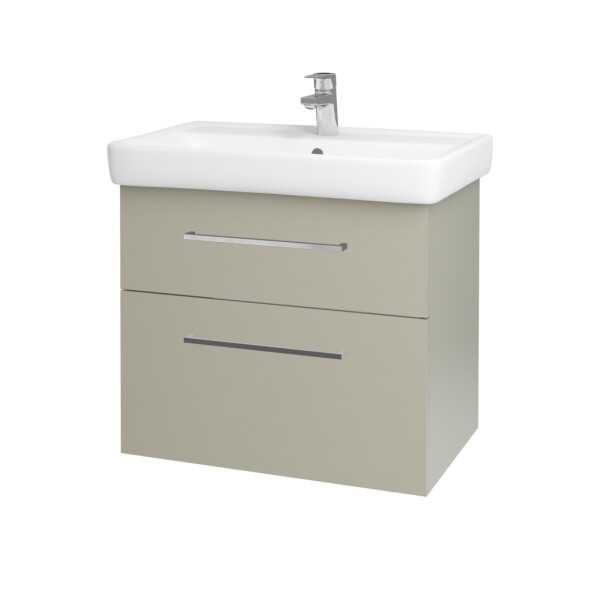 Dřevojas - Umyvadlová skříňka Q MAX SZZ2 70 - L04 Béžová vysoký lesk / Úchytka T04 / L04 Béžová vysoký lesk 115456E
