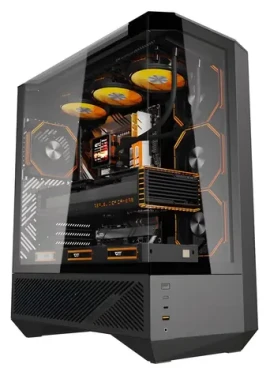 DarkFlash DY460 černá / Skříň / ATX/M-ATX/ITX / 4x ARGB ventilátor / tvrzené sklo / USB-C (DY460 Black + 4 fans)