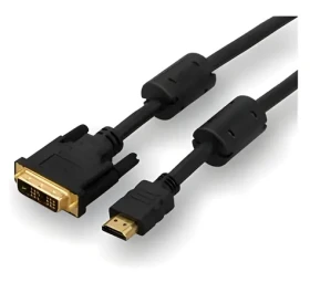 Logo DVI (18+1) M - HDMI M 2m černá / Video kabel / FullHD 60Hz / pozlacené konektory / stíněný (25260)