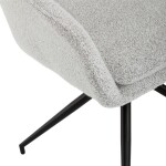 Židle jídelní, krémová látka, noha černý kov, otočný mechanismus 360°