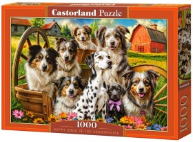 Puzzle Castorland 1000 dílků - Happy dogs in the countryside