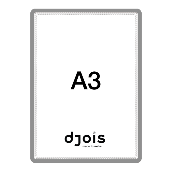 Djois samolepicí rámeček - Magneto, A3, šedý, 2 ks