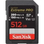 SanDisk Extreme PRO SDXC 512 GB / Paměťová karta / UHS-II / Class 10 U3 V60 / čtení: 280 MB/s / zápis: 150 MB/s (SDSDXEP-512G-GN4IN)