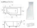 HOPA - Asymetrická vana ESTE - Nožičky k vaně - S nožičkami, Rozměr vany - 150 × 75 cm, Způsob provedení - Pravé VANEST15P+OLVPINOZ