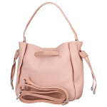 Módní dámská koženková kabelka na rameno Aminta, růžová