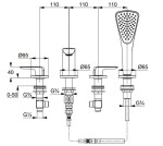 KLUDI - Ameo Baterie na okraj vany Ameo, 4-otvorová instalace 414240575