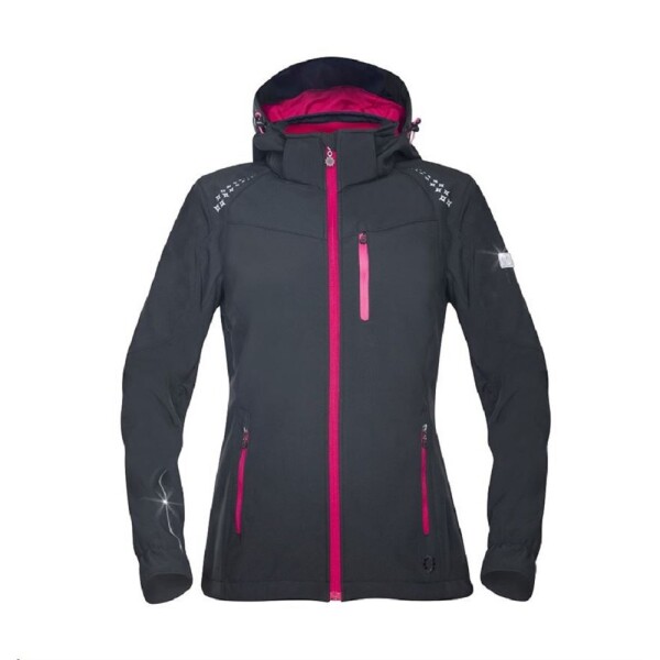 Bunda FLORET H6307 softshellová dámská černá s růžovými zipy 3XL černá