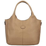 Trendy dámská koženková kabelka na rameno Stifa, béžová