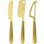 House Doctor Set nerezových nožů na sýry Golden – 3 ks, zlatá barva, kov