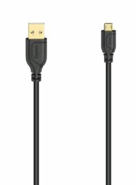 Hama 200610 microUSB 2.0 kabel 0.75 m černá / Flexi-Slim (200610-H)