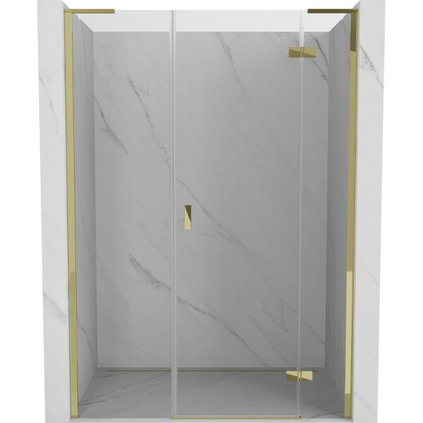 MEXEN/S - Mist-H L sprchové dveře křídlové pravé 135, transparent, zlatá 8A5L-135-001-50-00-P