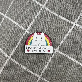Pinarna.cz Kočička s duhou - I hate everyone equally / Nenávidím všechny stejně