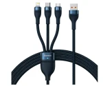 Baseus CASS040003 Kabel USB-A (M) - Micro USB 18W (M) Lightning (M) USB-C 66W (M) 1.2 m modrá (CASS040003)