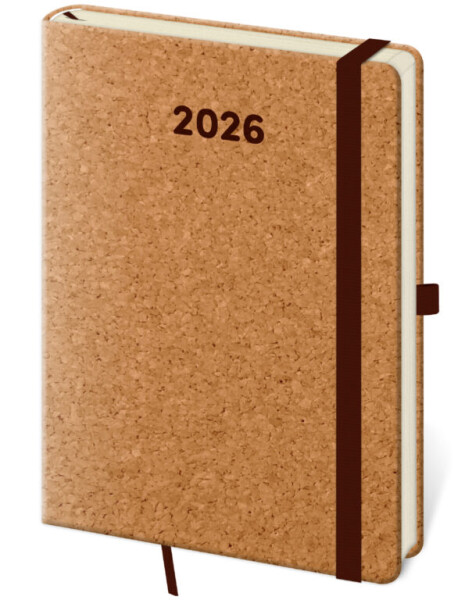 Týdenní diář 2026 Helma A5 - Cork s poutkem