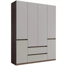 Šatní skříň 6D 2SZ Madison 46 šedá/ořech elegant