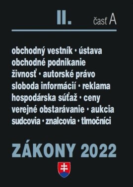 Zákony II časť 2022 Obchodné právo živnostenské podnikanie