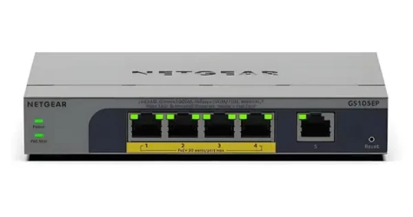 NETGEAR GS105EP / Switch / 5x 10/100/1000 Mbps / 4x PoE+ / Smart Managed (GS105EP-100EUS)